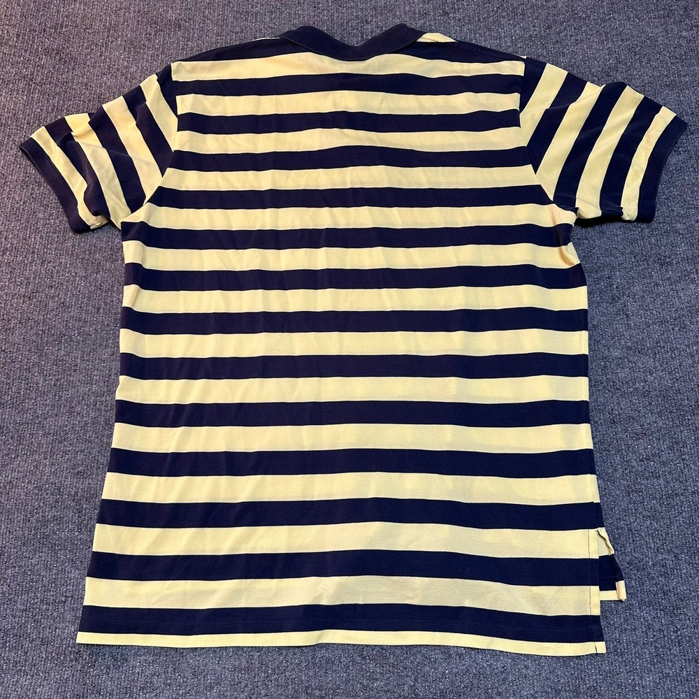 Polo Ralph Lauren Mens XL Striped Polo Shirt Navy Blue Yellow Pink Pony Logo